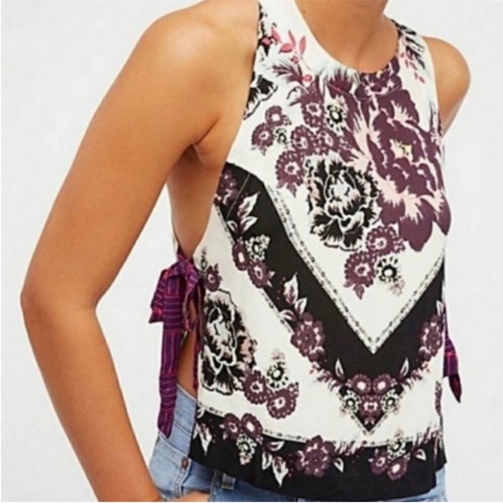 FREE PEOPLE This Sweet Love Side Tie Top EUC sz S